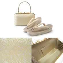 画像をギャラリービューアに読み込む, 草履バッグセット ゴールド ローブデコルテ 選べるバッグ10種 草履5サイズ S M L LL 3L 礼装用 結婚式・七五三・入卒業式・パーティーなどに