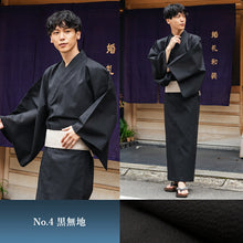 画像をギャラリービューアに読み込む, メンズ浴衣 4点セット (浴衣・角帯・腰紐・下駄) 届いたらすぐに着られる浴衣セット 綿麻素材で涼しい 2025新作 夏祭り 花火大会 イベントに