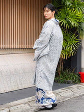 画像をギャラリービューアに読み込む, 着物 レース 羽織 ブルー はおり 長羽織 Mサイズ Lサイズ レディース ロング丈 ひざ下 長め 花柄 羽織り 春 初夏 秋 塵よけ 薄物 カーディガン 女性