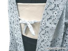画像をギャラリービューアに読み込む, 着物 レース 羽織 ブルー はおり 長羽織 Mサイズ Lサイズ レディース ロング丈 ひざ下 長め 花柄 羽織り 春 初夏 秋 塵よけ 薄物 カーディガン 女性