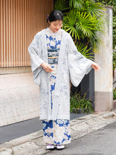 画像をギャラリービューアに読み込む, 着物 レース 羽織 ブルー はおり 長羽織 Mサイズ Lサイズ レディース ロング丈 ひざ下 長め 花柄 羽織り 春 初夏 秋 塵よけ 薄物 カーディガン 女性