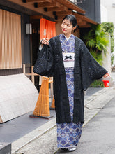 画像をギャラリービューアに読み込む, 着物 レース 羽織 黒 レース はおり 長羽織 Mサイズ Lサイズ レディース ロング丈 ひざ下 長め 花柄 羽織り 春 初夏 秋 塵よけ 薄物 カーディガン 女性