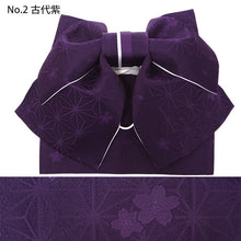 画像をギャラリービューアに読み込む, 結び帯 2STEPで簡単に結べる 作り帯 浴衣 紺 黒 紫 赤 ピンク イエロー オフホワイト 地紋 蝶結び 初心者さんに