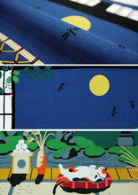 画像をギャラリービューアに読み込む, 風呂敷 ねこ お月見 ハロウィン 紅葉 クリスマス お正月 イベント 新年 タペストリー・ラッピングとしても使える お弁当包み 50cm×50cm 中巾