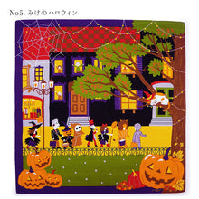 画像をギャラリービューアに読み込む, 風呂敷 ねこ お月見 ハロウィン 紅葉 クリスマス お正月 イベント 新年 タペストリー・ラッピングとしても使える お弁当包み 50cm×50cm 中巾