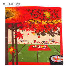 画像をギャラリービューアに読み込む, 風呂敷 ねこ お月見 ハロウィン 紅葉 クリスマス お正月 イベント 新年 タペストリー・ラッピングとしても使える お弁当包み 50cm×50cm 中巾