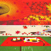 画像をギャラリービューアに読み込む, 風呂敷 ねこ お月見 ハロウィン 紅葉 クリスマス お正月 イベント 新年 タペストリー・ラッピングとしても使える お弁当包み 50cm×50cm 中巾