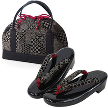 画像をギャラリービューアに読み込む, 印伝調お出かけ3点福袋 2024福袋 着物 バッグ 草履 足袋タイツ 3,000円offクーポン付き 大容量バッグ 歩きやすい ウレタン草履 セット 印伝調 和装小物 和服 着物 新春 福袋