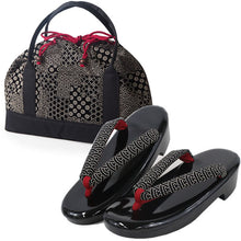 画像をギャラリービューアに読み込む, 印伝調お出かけ3点福袋 2024福袋 着物 バッグ 草履 足袋タイツ 3,000円offクーポン付き 大容量バッグ 歩きやすい ウレタン草履 セット 印伝調 和装小物 和服 着物 新春 福袋