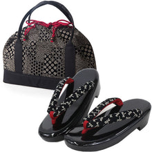 画像をギャラリービューアに読み込む, 印伝調お出かけ3点福袋 2024福袋 着物 バッグ 草履 足袋タイツ 3,000円offクーポン付き 大容量バッグ 歩きやすい ウレタン草履 セット 印伝調 和装小物 和服 着物 新春 福袋