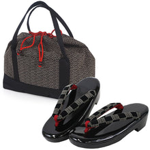 画像をギャラリービューアに読み込む, 印伝調お出かけ3点福袋 2024福袋 着物 バッグ 草履 足袋タイツ 3,000円offクーポン付き 大容量バッグ 歩きやすい ウレタン草履 セット 印伝調 和装小物 和服 着物 新春 福袋