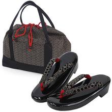 画像をギャラリービューアに読み込む, 印伝調お出かけ3点福袋 2024福袋 着物 バッグ 草履 足袋タイツ 3,000円offクーポン付き 大容量バッグ 歩きやすい ウレタン草履 セット 印伝調 和装小物 和服 着物 新春 福袋