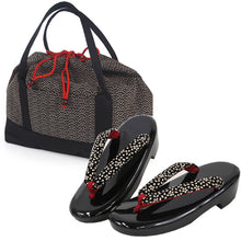 画像をギャラリービューアに読み込む, 印伝調お出かけ3点福袋 2024福袋 着物 バッグ 草履 足袋タイツ 3,000円offクーポン付き 大容量バッグ 歩きやすい ウレタン草履 セット 印伝調 和装小物 和服 着物 新春 福袋