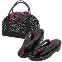 画像をギャラリービューアに読み込む, 印伝調お出かけ3点福袋 2024福袋 着物 バッグ 草履 足袋タイツ 3,000円offクーポン付き 大容量バッグ 歩きやすい ウレタン草履 セット 印伝調 和装小物 和服 着物 新春 福袋