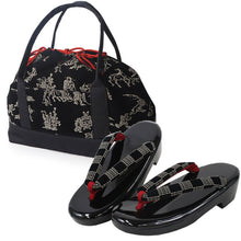 画像をギャラリービューアに読み込む, 印伝調お出かけ3点福袋 2024福袋 着物 バッグ 草履 足袋タイツ 3,000円offクーポン付き 大容量バッグ 歩きやすい ウレタン草履 セット 印伝調 和装小物 和服 着物 新春 福袋