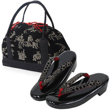 画像をギャラリービューアに読み込む, 印伝調お出かけ3点福袋 2024福袋 着物 バッグ 草履 足袋タイツ 3,000円offクーポン付き 大容量バッグ 歩きやすい ウレタン草履 セット 印伝調 和装小物 和服 着物 新春 福袋