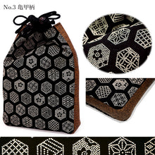 画像をギャラリービューアに読み込む, 信玄袋 和柄 印伝風 マチつき 日本製 巾着 着物・浴衣・作務衣・甚平などの際のバッグに