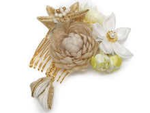 画像をギャラリービューアに読み込む, 髪飾り マム ダリア つまみ細工 造花 パール ピンク ピンク パープル ベージュ ホワイト ゴールド 菊 浴衣・着物・振袖まで使えるヘアアクセサリー
