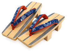 画像をギャラリービューアに読み込む, 下駄 レディース 桐 白木 藍色 ライン 台 二枚歯でカランコロンの音を楽しめる 粋な下駄 安心の日本製