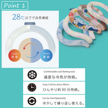 画像をギャラリービューアに読み込む, クールリング 28℃ アイスクールリング ネッククーラー 首をひんやり冷却 熱中症対策に 夏祭り・花火大会に 和柄で可愛い