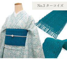 画像をギャラリービューアに読み込む, 半幅帯 レース 撫松庵 4色 ホワイト ボルドー(ワイン) ターコイズ ブラック 夏着物や浴衣にあわせて 安心の日本製