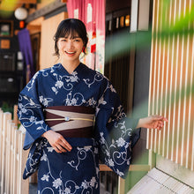 画像をギャラリービューアに読み込む, 浴衣 単品 レディース 花更紗 黒 紺 単品 フリーサイズ 自分でコーディネートしたい 手持ちの帯と合わせたい方に