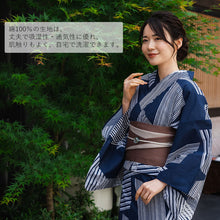 画像をギャラリービューアに読み込む, 浴衣 単品 レディース 幾何学 紺 黒 ネイビー ブラック 単品 フリーサイズ 自分でコーディネートしたい 手持ちの帯と合わせたい方に