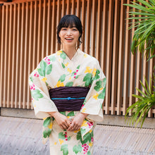 画像をギャラリービューアに読み込む, 浴衣 単品 レディース 葡萄 ベージュ ピンク 単品 フリーサイズ 自分でコーディネートしたい 手持ちの帯と合わせたい方に