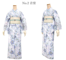 画像をギャラリービューアに読み込む, 浴衣 レディース 単品 みすずうた フリーサイズ 薄ピンク 薄パープル 青紫 ブルー 椿 鳥 鈴 自分でコーディネートしたい 手持ちの帯と合わせたい方に