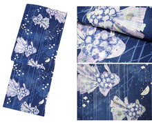 画像をギャラリービューアに読み込む, 浴衣 レディース 単品 みすずうた フリーサイズ 薄ピンク 薄パープル ブルー 金魚 花 星 月 自分でコーディネートしたい 手持ちの帯と合わせたい方に