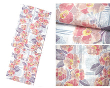 画像をギャラリービューアに読み込む, 浴衣 レディース 単品 みすずうた フリーサイズ ブルー 赤 格子 椿 鈴 自分でコーディネートしたい 手持ちの帯と合わせたい方に