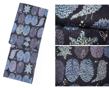 画像をギャラリービューアに読み込む, 浴衣 レディース 単品 みすずうた フリーサイズ 紺 緑 木 鳥 星 家 自分でコーディネートしたい 手持ちの帯と合わせたい方に