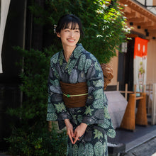 画像をギャラリービューアに読み込む, 浴衣 レディース 単品 みすずうた フリーサイズ 紺 緑 木 鳥 星 家 自分でコーディネートしたい 手持ちの帯と合わせたい方に