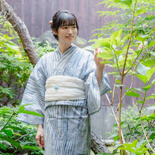 画像をギャラリービューアに読み込む, 浴衣 レディース 単品 みすずうた フリーサイズ グレーパープル グレーブルー つばな 草 自分でコーディネートしたい 手持ちの帯と合わせたい方に