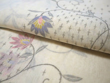 画像をギャラリービューアに読み込む, 洗える夏着物 4点セット Mサイズ クリーム地 更紗柄 きもの 渋紫 萩 名古屋帯 正絹帯揚げ帯締め コーディネートの不安解消 お仕立て済みなので届いたらすぐにおでかけ