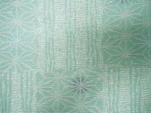 画像をギャラリービューアに読み込む, 洗える夏着物 4点セット Mサイズ 淡いベージュ地 菱柄 きもの 青緑 麻の葉 名古屋帯 正絹帯揚げ帯締め コーディネートの不安解消 お仕立て済みなので届いたらすぐにおでかけ