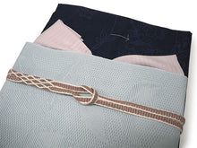 画像をギャラリービューアに読み込む, 洗える夏着物 4点セット Lサイズ 紺地 枝桜柄 きもの 水色 リーフ 名古屋帯 正絹帯揚げ帯締め コーディネートの不安解消 お仕立て済みなので届いたらすぐにおでかけ