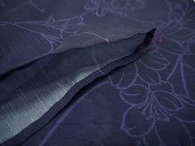 画像をギャラリービューアに読み込む, 洗える夏着物 4点セット Lサイズ 紺地 枝桜柄 きもの 水色 リーフ 名古屋帯 正絹帯揚げ帯締め コーディネートの不安解消 お仕立て済みなので届いたらすぐにおでかけ