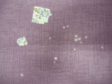 画像をギャラリービューアに読み込む, 洗える夏着物 4点セット Lサイズ 渋紫 色紙柄 きもの 白 リーフ 名古屋帯 正絹帯揚げ帯締め コーディネートの不安解消 お仕立て済みなので届いたらすぐにおでかけ