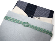 画像をギャラリービューアに読み込む, 洗える夏着物 4点セット Lサイズ グレー 黒 縞柄 きもの 渋水色 源氏香 名古屋帯 正絹帯揚げ帯締め コーディネートの不安解消 お仕立て済みなので届いたらすぐにおでかけ