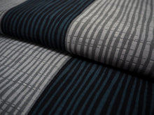 画像をギャラリービューアに読み込む, 洗える夏着物 4点セット Lサイズ グレー 黒 縞柄 きもの 渋水色 源氏香 名古屋帯 正絹帯揚げ帯締め コーディネートの不安解消 お仕立て済みなので届いたらすぐにおでかけ