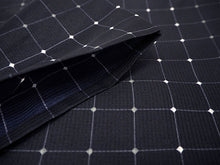 画像をギャラリービューアに読み込む, 夏着物 洗える 単品 レディース 紗 M 濃紺地 格子 スクエア 仕立て上がりだから届いたらすぐ着れる 自宅で洗濯できてメンテナンスが楽