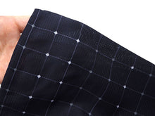 画像をギャラリービューアに読み込む, 夏着物 洗える 単品 レディース 紗 M 濃紺地 格子 スクエア 仕立て上がりだから届いたらすぐ着れる 自宅で洗濯できてメンテナンスが楽