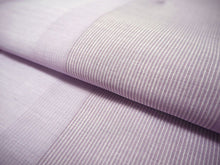 画像をギャラリービューアに読み込む, 夏着物 洗える 単品 レディース 紗 M 藤色地 縞 仕立て上がりだから届いたらすぐ着れる 自宅で洗濯できてメンテナンスが楽