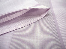 画像をギャラリービューアに読み込む, 夏着物 洗える 単品 レディース 紗 M 藤色地 縞 仕立て上がりだから届いたらすぐ着れる 自宅で洗濯できてメンテナンスが楽