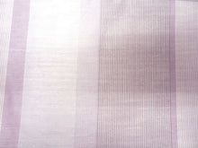 画像をギャラリービューアに読み込む, 夏着物 洗える 単品 レディース 紗 M 藤色地 縞 仕立て上がりだから届いたらすぐ着れる 自宅で洗濯できてメンテナンスが楽