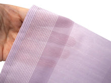 画像をギャラリービューアに読み込む, 夏着物 洗える 単品 レディース 紗 M 藤色地 縞 仕立て上がりだから届いたらすぐ着れる 自宅で洗濯できてメンテナンスが楽