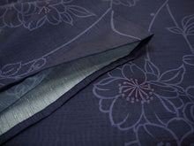 画像をギャラリービューアに読み込む, 夏着物 洗える 単品 レディース 紗 M 濃紺地 枝桜 仕立て上がりだから届いたらすぐ着れる 自宅で洗濯できてメンテナンスが楽