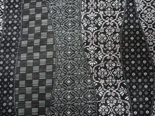 画像をギャラリービューアに読み込む, 夏着物 洗える 単品 レディース 紗 L 黒地 よろけ縞 小紋柄 仕立て上がりだから届いたらすぐ着れる 自宅で洗濯できてメンテナンスが楽