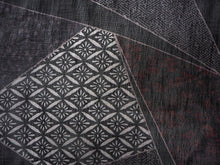 画像をギャラリービューアに読み込む, 夏着物 洗える 単品 レディース 紗 L 黒地 裂取 青海波 紗綾形 菊菱 仕立て上がりだから届いたらすぐ着れる 自宅で洗濯できてメンテナンスが楽